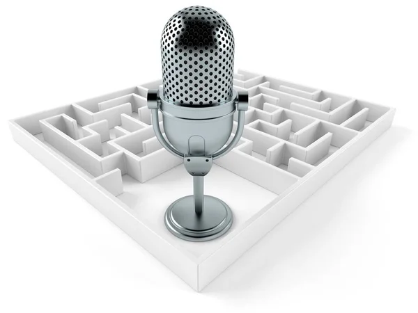Microfone de rádio dentro do labirinto — Fotografia de Stock