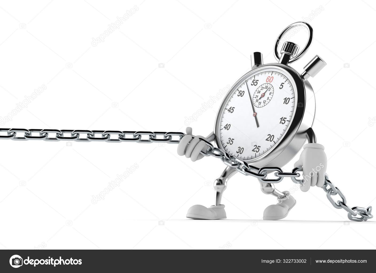 Stopwatch character pulling chain Stock Photo by ©Talaj 322733002