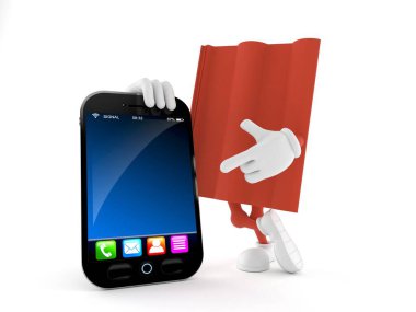 Akıllı telefonlu çatı kiremit karakteri