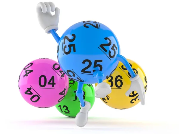 Lotto ball character jumping in joy — Stock Photo, Image
