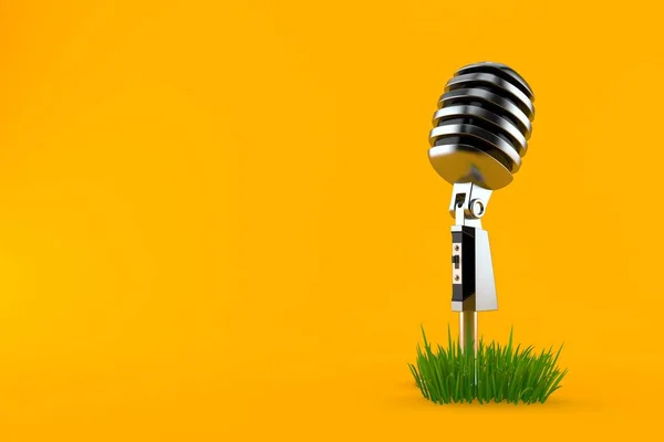 Мікрофон на траві — стокове фото