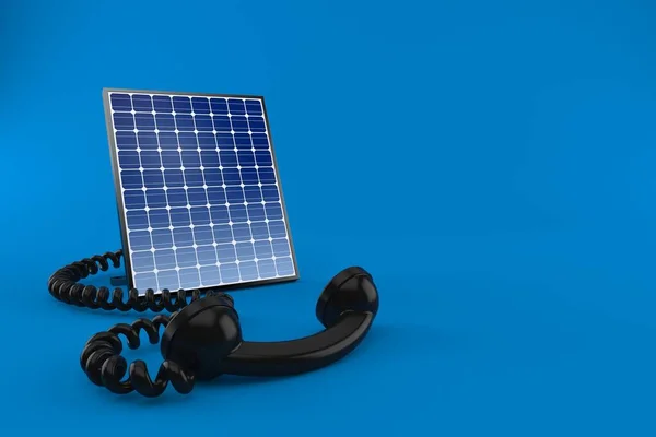 Panel fotovoltaico con auricular telefónico — Foto de Stock