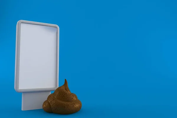 Dung poo with blank billboard — Stock Photo, Image
