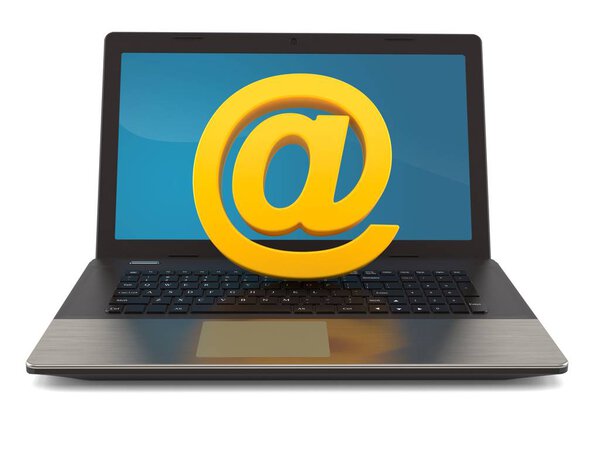 E-mail symbol with laptop