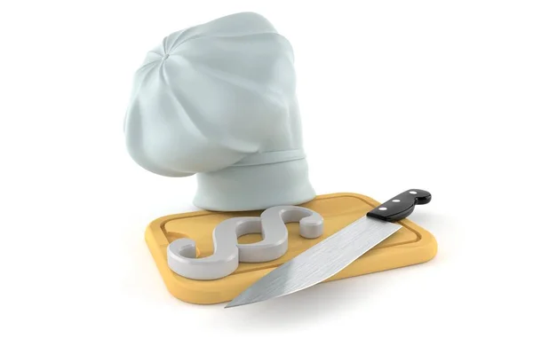 Simbol paragraf dengan papan dapur dan topi koki — Stok Foto