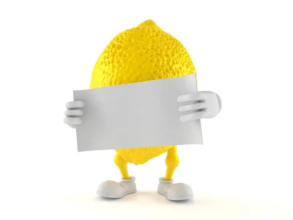 백지를 들고 있는 레몬 글자 — 스톡 사진