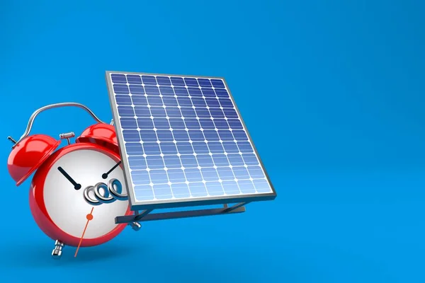 Pannello fotovoltaico con sveglia — Foto Stock