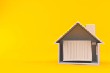 Evin içinde radyatör var.