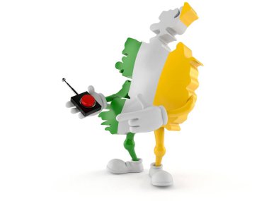 Beyaz arkaplanda İrlanda karakteri tuşuna basıyor