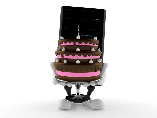 Számítógépes karaktertartó torta — Stock Fotó
