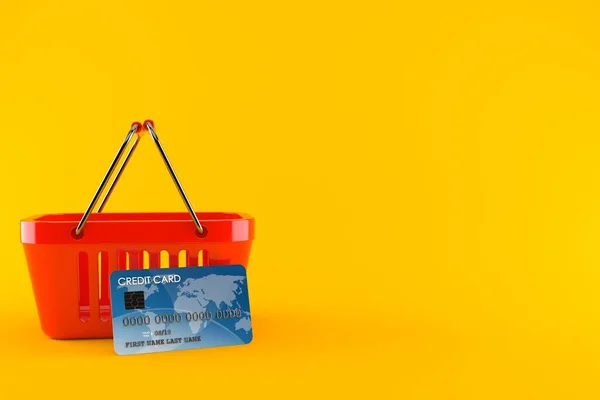 Cesto de compras com cartão de crédito — Fotografia de Stock