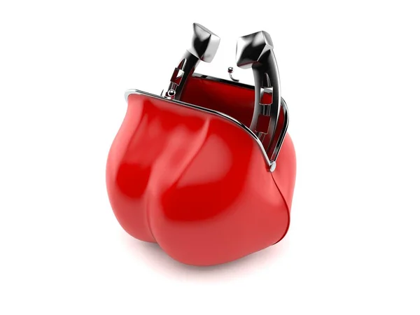 Hufeisen in roter Handtasche — Stockfoto