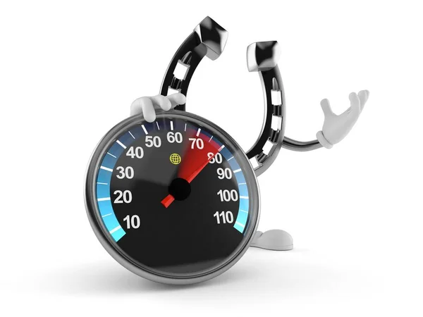 Horseshoe character with speed meter — Stock Photo, Image