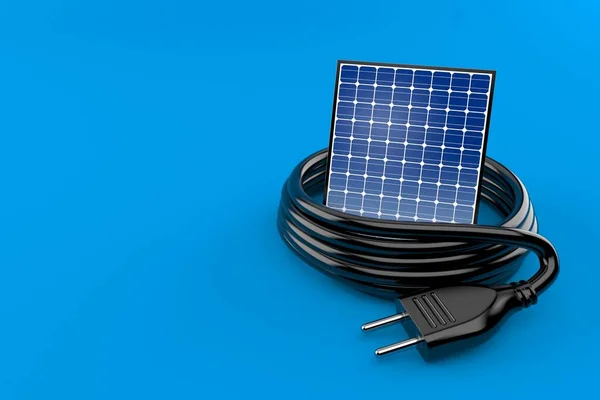 Pannello fotovoltaico con presa elettrica — Foto Stock