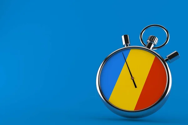 Cronómetro con bandera rumana —  Fotos de Stock