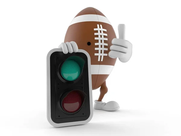 Rugby character with green light — Stock Photo, Image