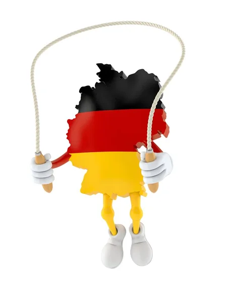 Personagem alemão pulando na corda de salto — Fotografia de Stock