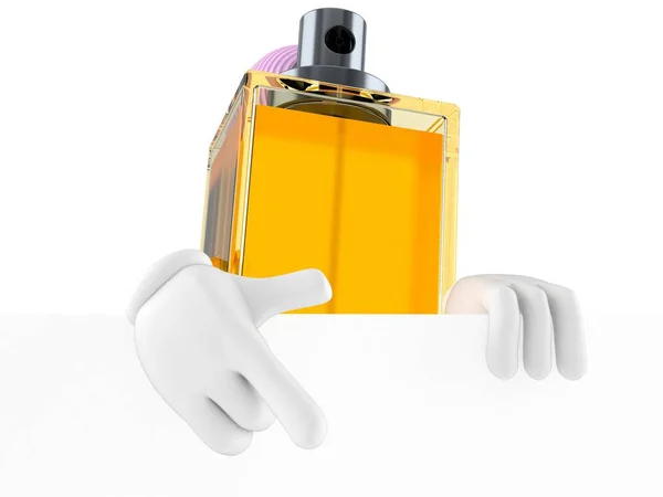 Personagem de perfume atrás de placa branca — Fotografia de Stock