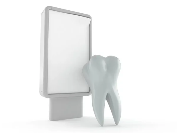 Tooth with blank billboard — Stock Photo, Image