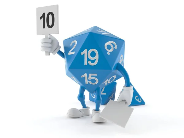 RPG dice character with rating number — Stock Photo, Image