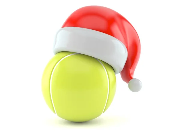 Tennisball mit Weihnachtsmütze — Stockfoto