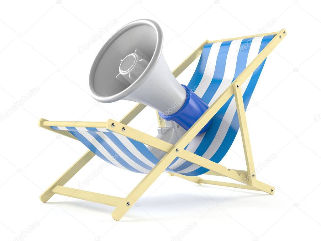 Megaphone on deck chair