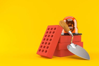 Acil durum sirenli mala ve tuğlalar