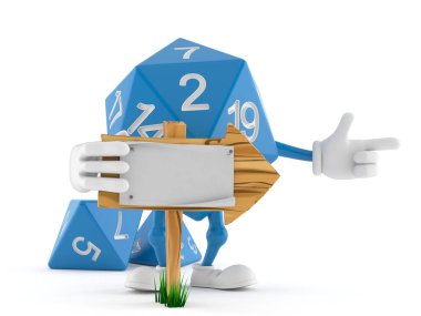 Tahta ok işaretli Rpg zar karakteri