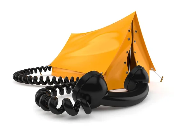 Tent met telefoon handset — Stockfoto