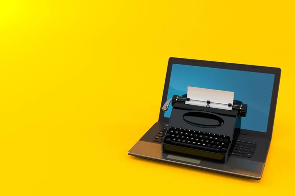 Máquina de escribir con portátil —  Fotos de Stock