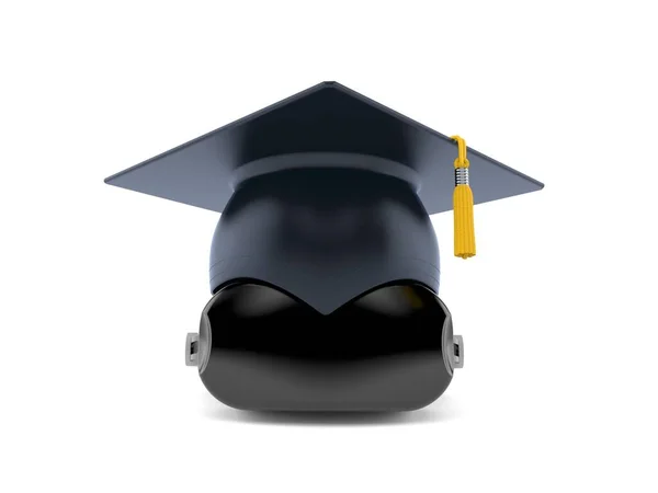 VR headset with mortarboard — Stock Photo, Image