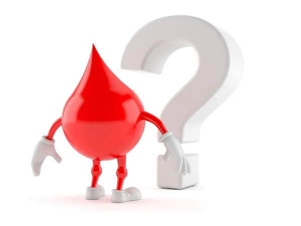 Personaggio del sangue guardando il simbolo del punto interrogativo — Foto Stock