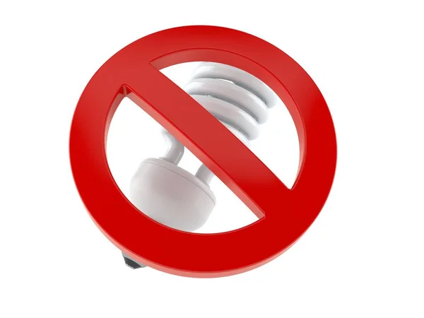 금지 된 상징물 이 있는 전구 CFL — 스톡 사진