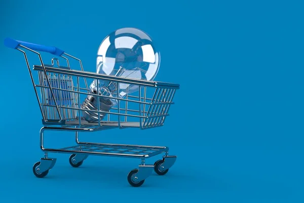 Shopping cart with Light bulb — Stock Photo, Image