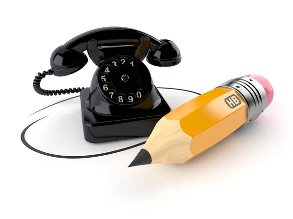 Telephone with pencil — Stock Photo, Image