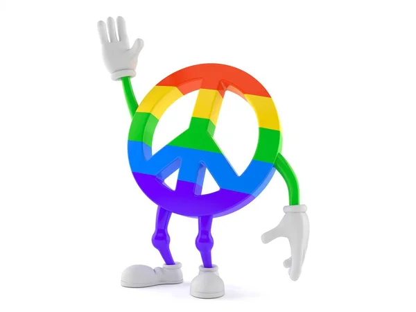 Símbolo de paz carácter con la mano arriba — Foto de Stock