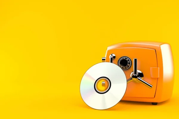 Πορτοκαλί χρηματοκιβώτιο με cd disc — Φωτογραφία Αρχείου