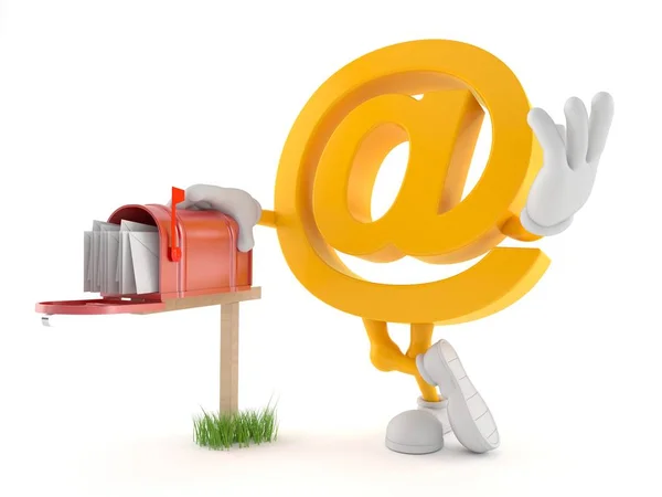 E-Mail-Zeichen mit Postfach — Stockfoto