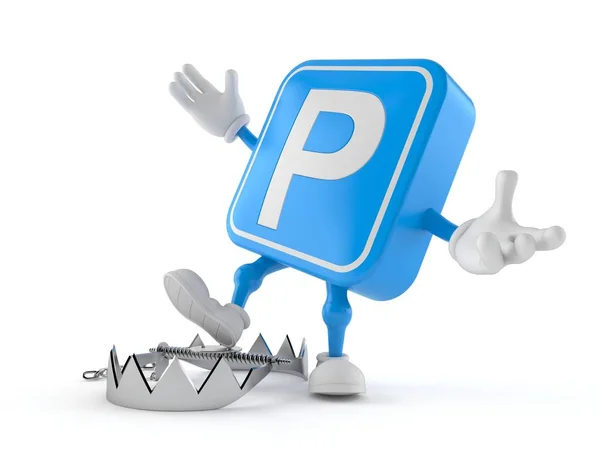 Символ паркування з ведмежою пасткою — стокове фото