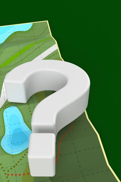 Знак вопроса с картой
