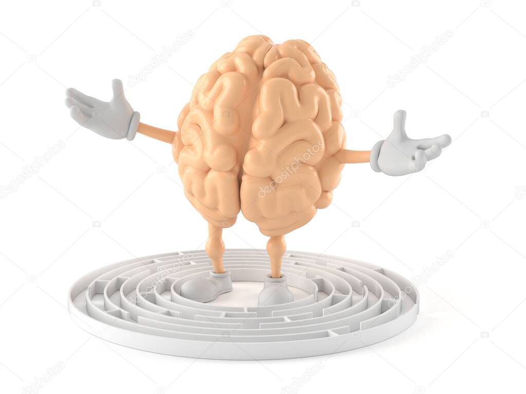 Brain character inside maze