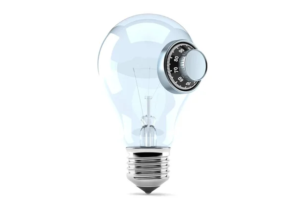 Glödlampa med kombinationslås — Stockfoto