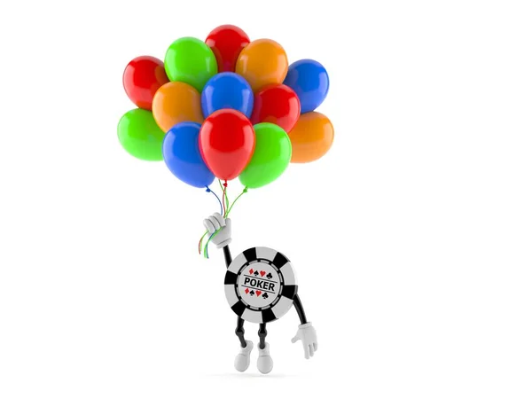 Hazard chip postać latająca z balonami — Zdjęcie stockowe