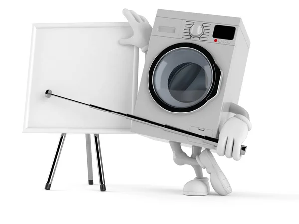 Washer character with blank whiteboard — Stock Photo, Image
