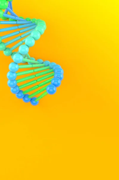 Dna auf orangem Hintergrund — Stockfoto