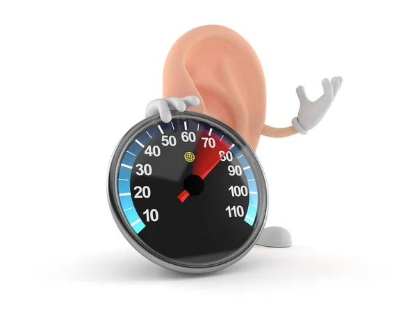 Ear character with speed meter — Stock Photo, Image