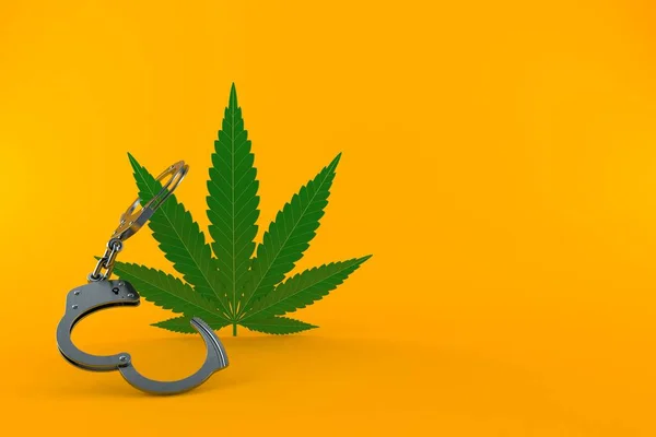 Cannabisblad med handklovar — Stockfoto
