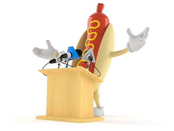 Символ хот-дога дає презентацію — стокове фото