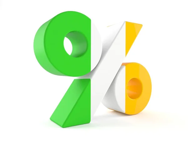 Símbolo percentual com bandeira irlandesa — Fotografia de Stock