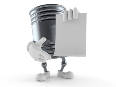 Boş bir kağıt parçasıyla yemek kutusu karakteri